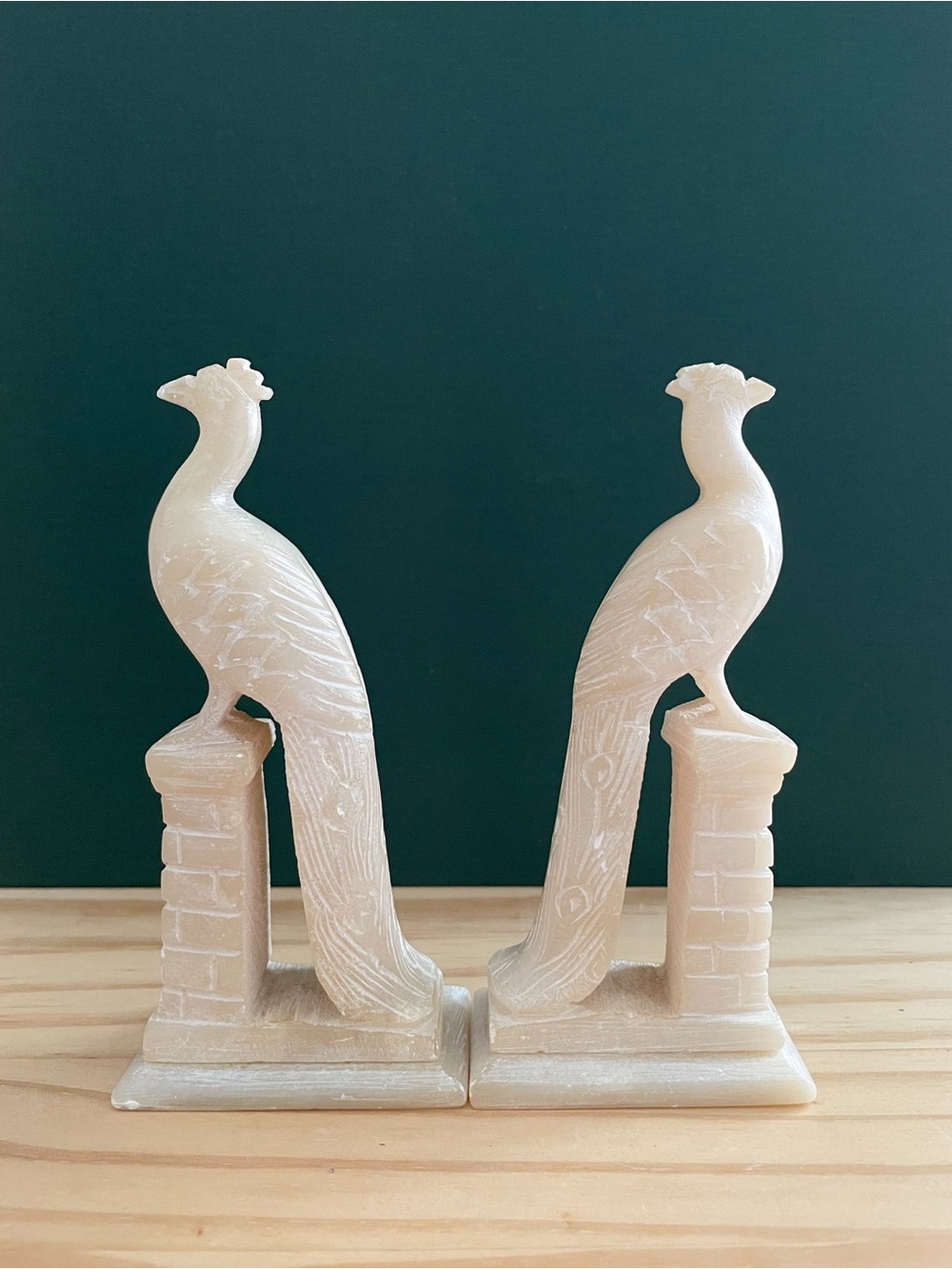 Vintage Hand-Carved Chinese White Soapstone Phoenix Bird Figurines - Picture 8 of 14